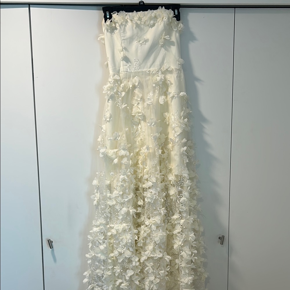 Elegant Floral Appliqué Gown